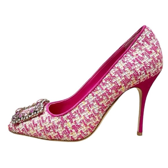 Manolo Blahnik Vazza 105 Tweed Pumps - Picture 9 of 13